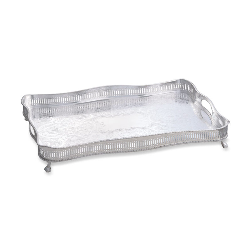 Sølvplett Serveringsbrett m/ben 45cm