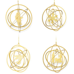 Julepynt Julekuler gullfarget 4-pk